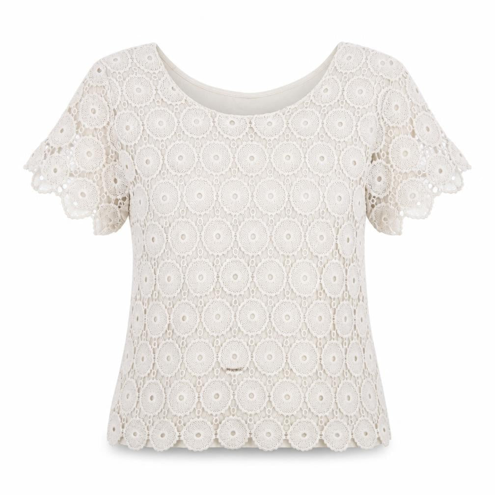 Womens UK Size M Planet Beige Basic T-Shirt