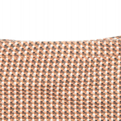 Divided by H&M Womens Orange Plaid Polyester Mini Skirt Size 10 Zip