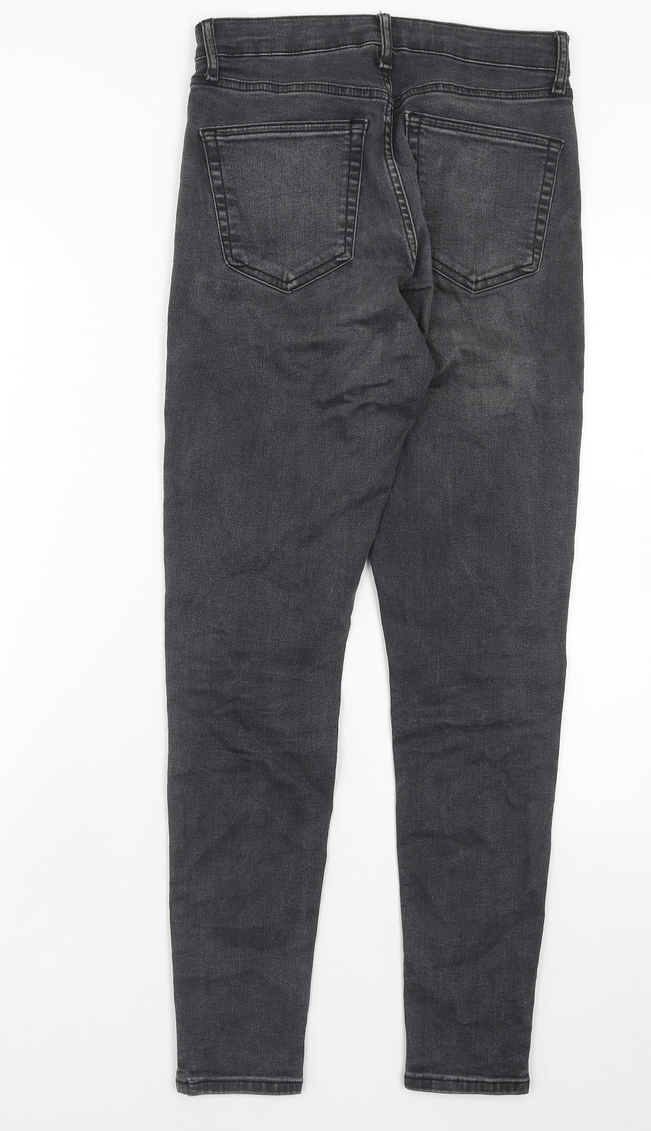 Topshop Womens Black Cotton Skinny Jeans Size 28 in Regular Button