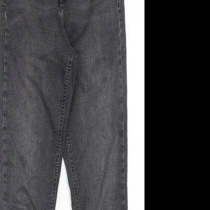 Topshop Womens Black Cotton Skinny Jeans Size 28 in Regular Button