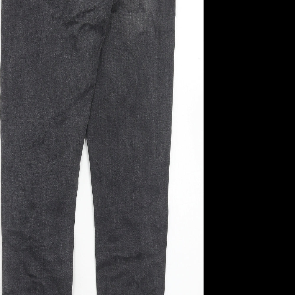 Topshop Womens Black Cotton Skinny Jeans Size 28 in Regular Button