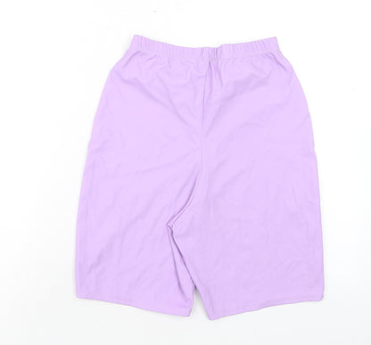 PRETTYLITTLETHING Womens Purple Polyester Compression Shorts Size 8 Regular Pull On