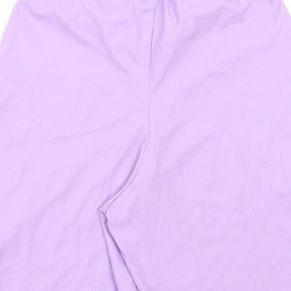 PRETTYLITTLETHING Womens Purple Polyester Compression Shorts Size 8 Regular Pull On