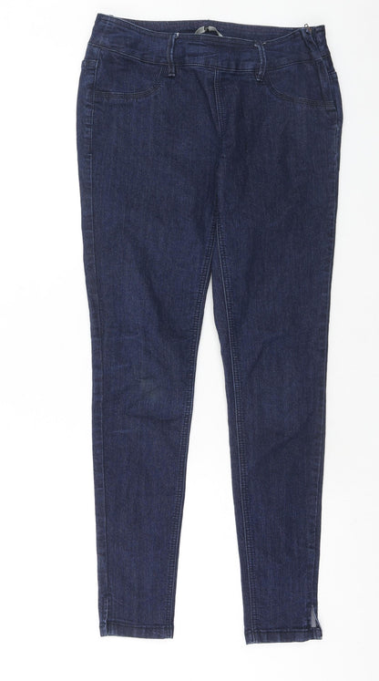 TU Womens Blue Cotton Skinny Jeans Size 10 L28 in Regular Zip