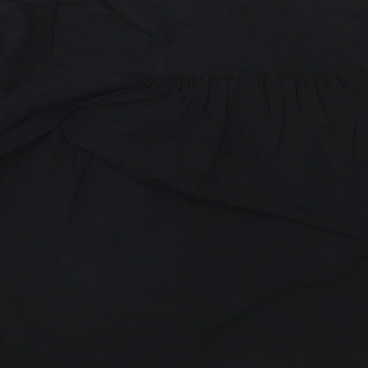 Marks and Spencer Womens Black Viscose Basic Blouse Size 10 V-Neck