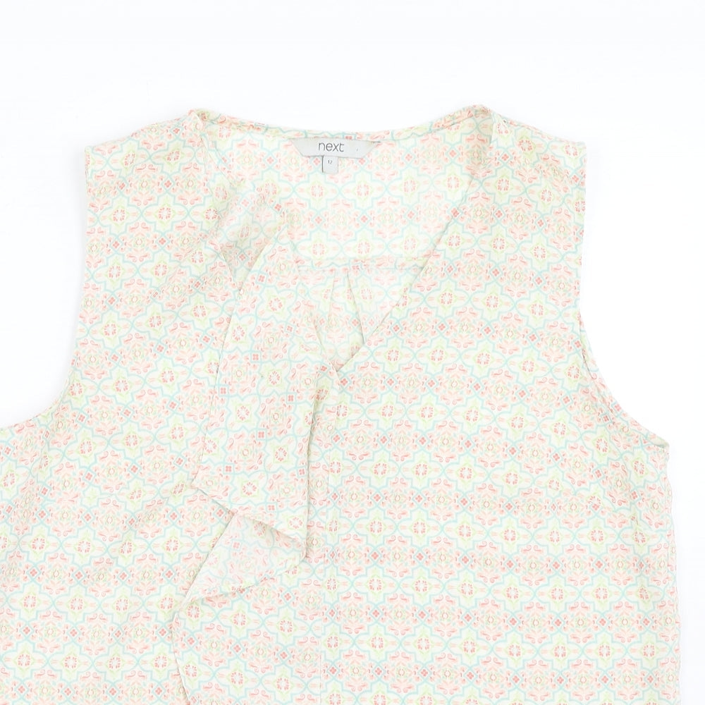 Womens UK Size 12 NEXT Multicoloured Basic Blouse