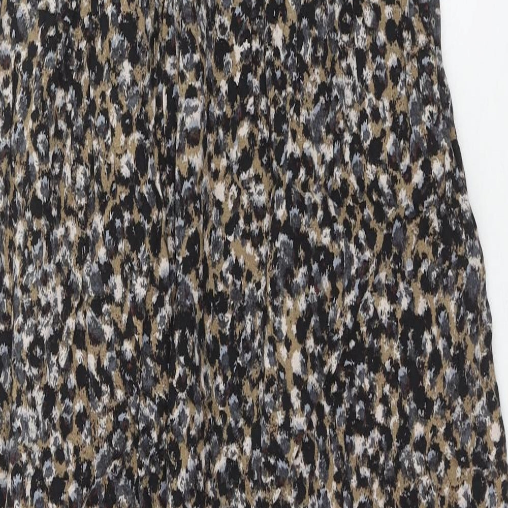 Mimi Chica Womens Multicoloured Animal Print Viscose A-Line Size M Off the Shoulder Pullover