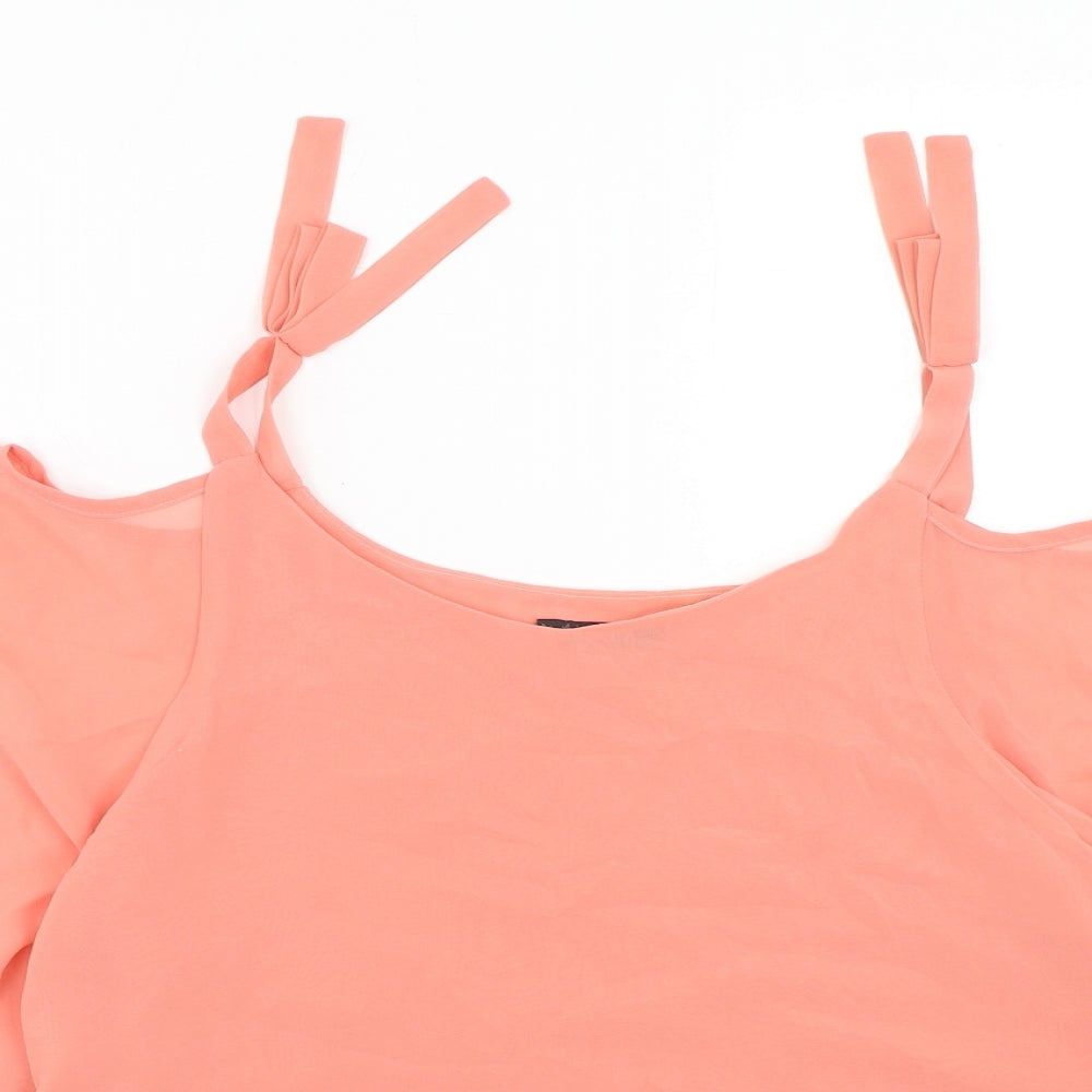 Womens UK Size 10 Quiz Pink Basic Blouse