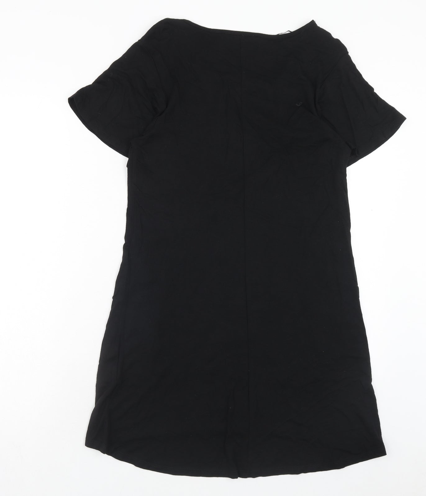 Papaya Womens Black Geometric Viscose A-Line Size 10 Round Neck Pullover