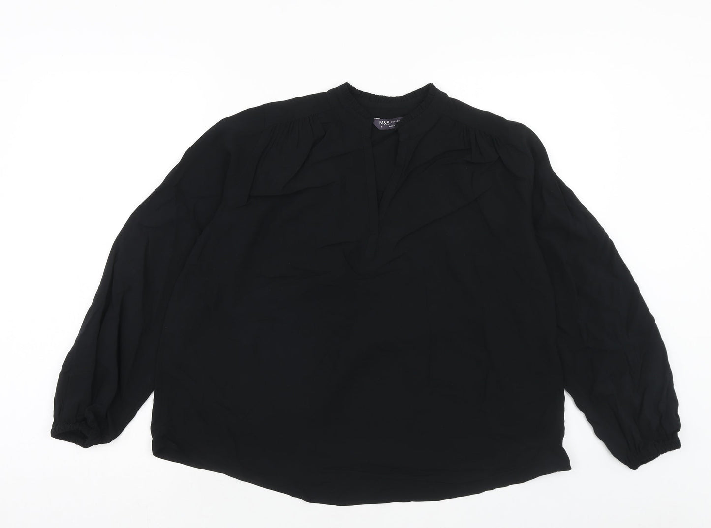 Womens UK Size 8 Marks and Spencer Black Basic Blouse