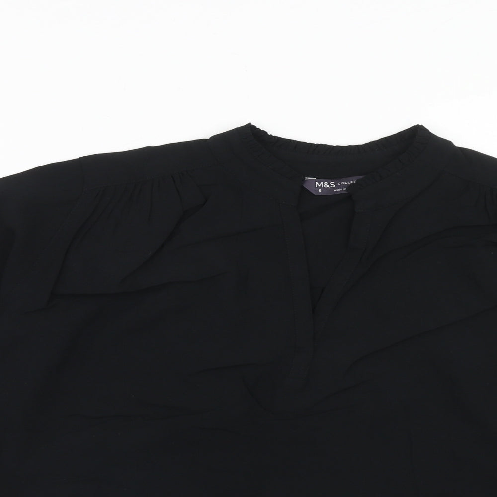 Womens UK Size 8 Marks and Spencer Black Basic Blouse