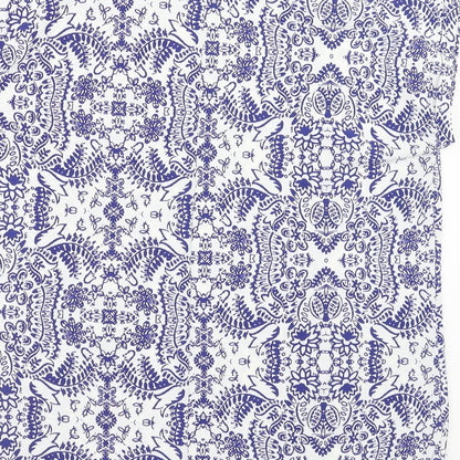 Papaya Womens Blue Geometric Polyester Basic Tank Size 12 Round Neck