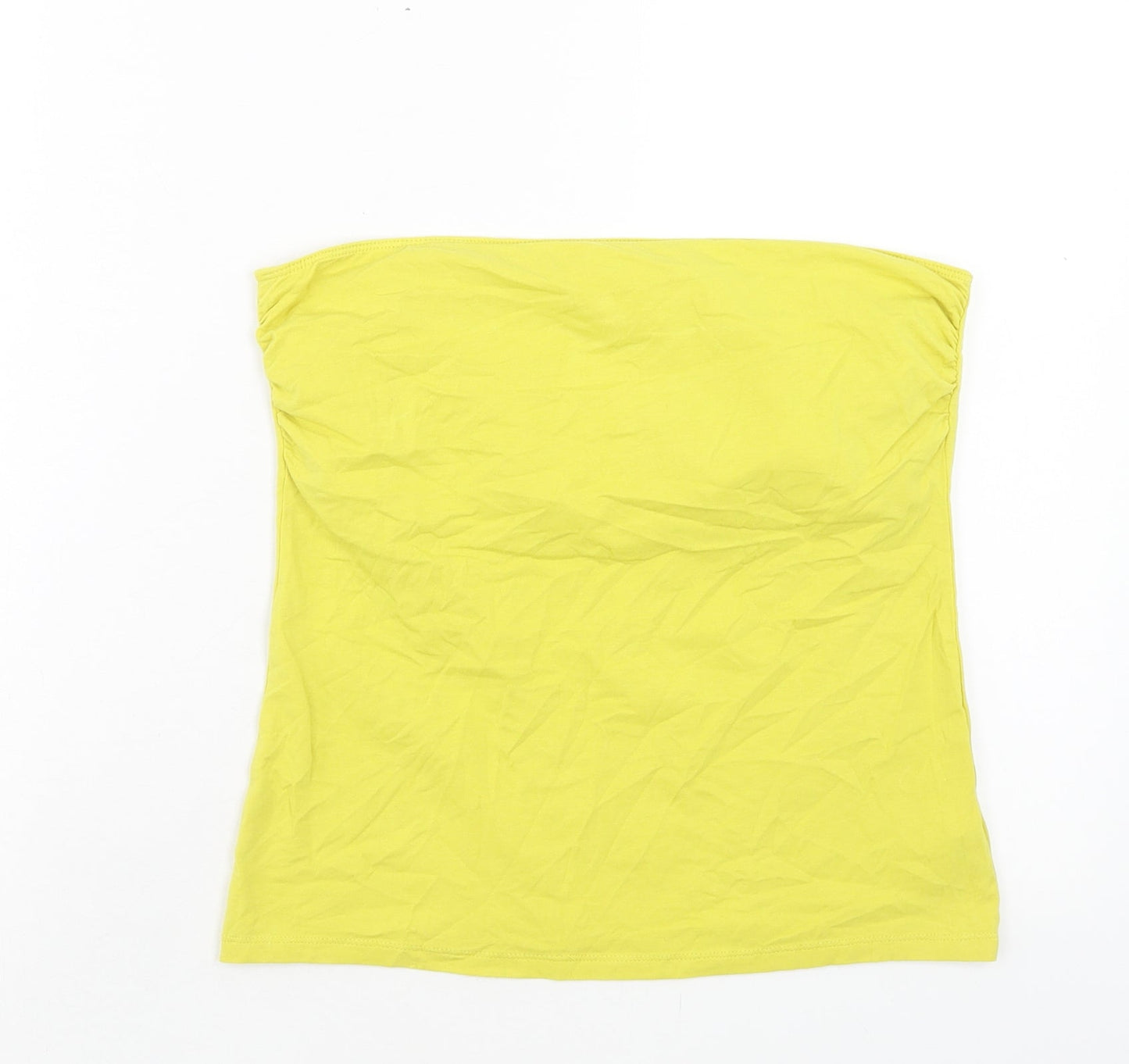 George Womens Yellow Cotton Basic Tank Size 12 Off the Shoulder