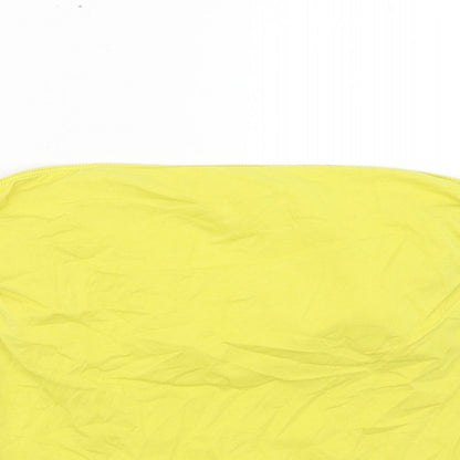 George Womens Yellow Cotton Basic Tank Size 12 Off the Shoulder