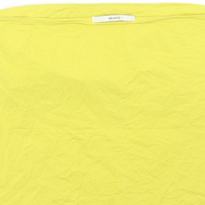 George Womens Yellow Cotton Basic Tank Size 12 Off the Shoulder