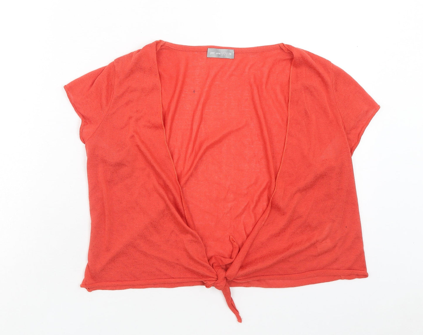 Womens UK Size 14 Per Una Red Shrug Jumper