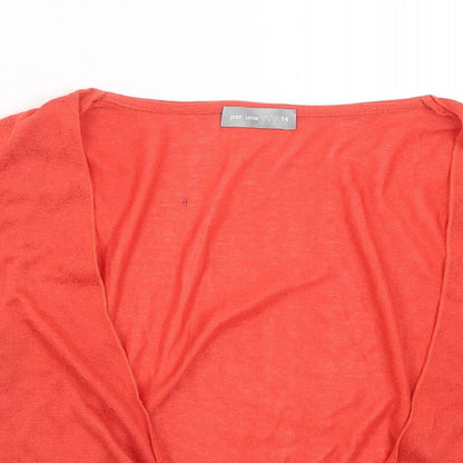 Womens UK Size 14 Per Una Red Shrug Jumper