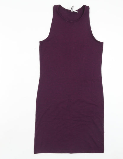 H&M Womens Purple Polyester Tank Dress Size S Round Neck Pullover