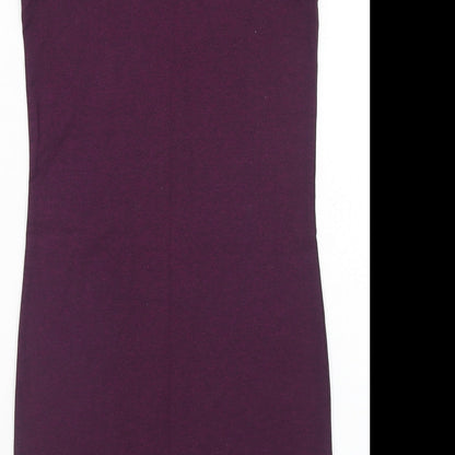 H&M Womens Purple Polyester Tank Dress Size S Round Neck Pullover
