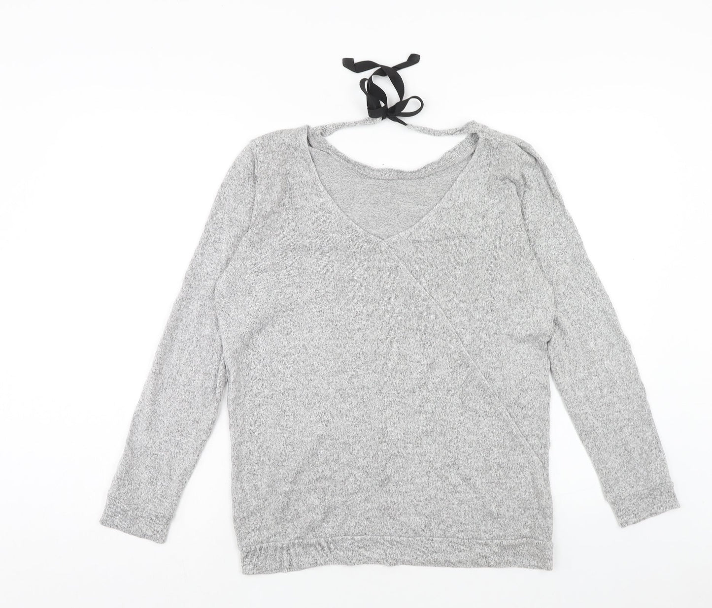 Womens UK Size 12 River Island Grey Basic T-Shirt