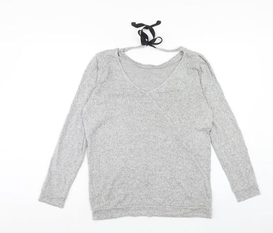 Womens UK Size 12 River Island Grey Basic T-Shirt