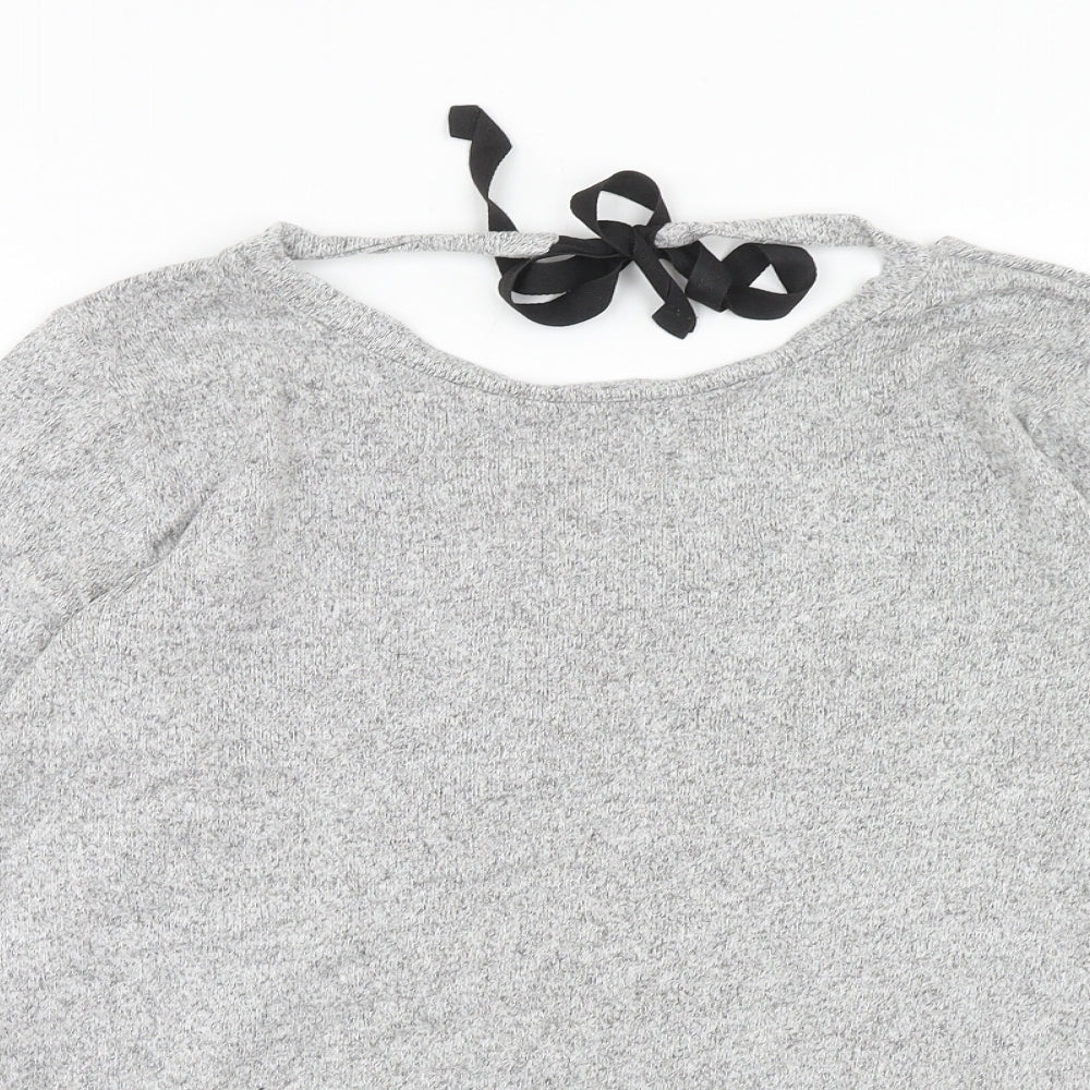 Womens UK Size 12 River Island Grey Basic T-Shirt