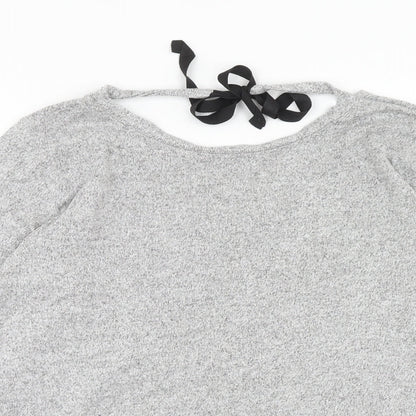 Womens UK Size 12 River Island Grey Basic T-Shirt