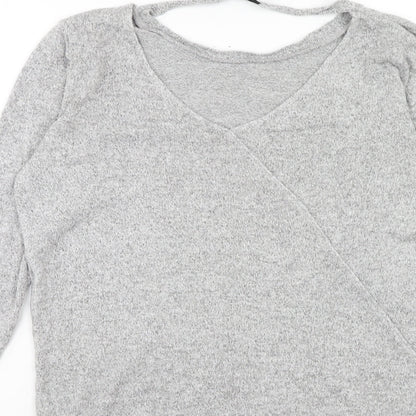 Womens UK Size 12 River Island Grey Basic T-Shirt