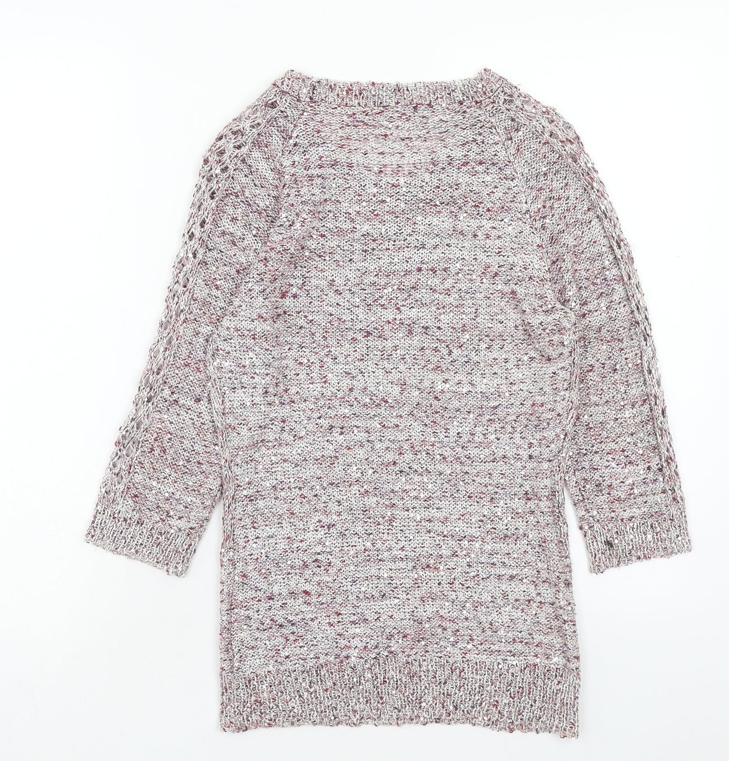 DAVID EMANUEL Womens Pink Round Neck Polyester Pullover Jumper Size XS