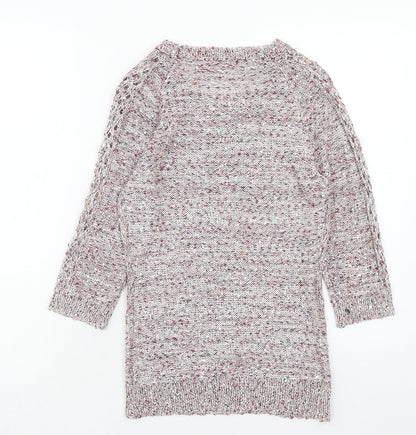 DAVID EMANUEL Womens Pink Round Neck Polyester Pullover Jumper Size XS