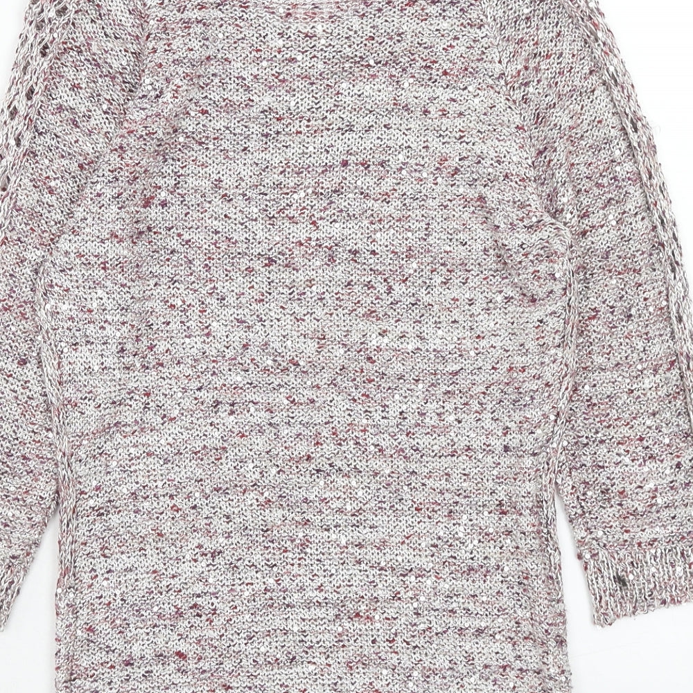 DAVID EMANUEL Womens Pink Round Neck Polyester Pullover Jumper Size XS