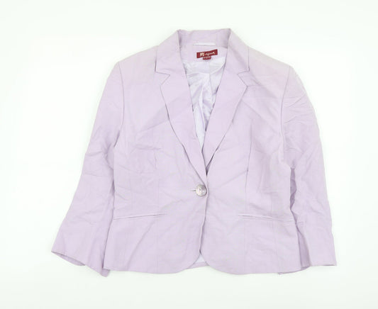 Monsoon Womens Purple Viscose Jacket Suit Jacket Size 14