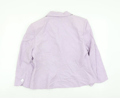 Monsoon Womens Purple Viscose Jacket Suit Jacket Size 14
