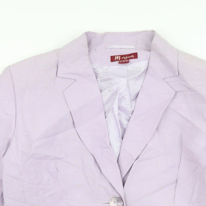 Monsoon Womens Purple Viscose Jacket Suit Jacket Size 14