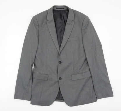 Mens UK Size M Topman Regular Grey Suit Jacket