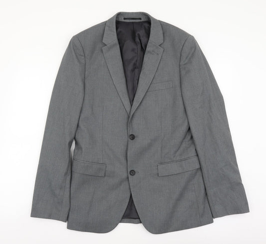 Mens UK Size M Topman Regular Grey Suit Jacket