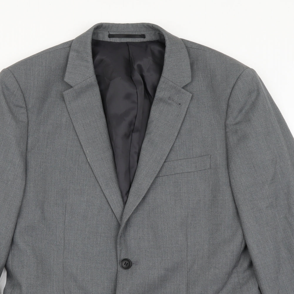 Mens UK Size M Topman Regular Grey Suit Jacket