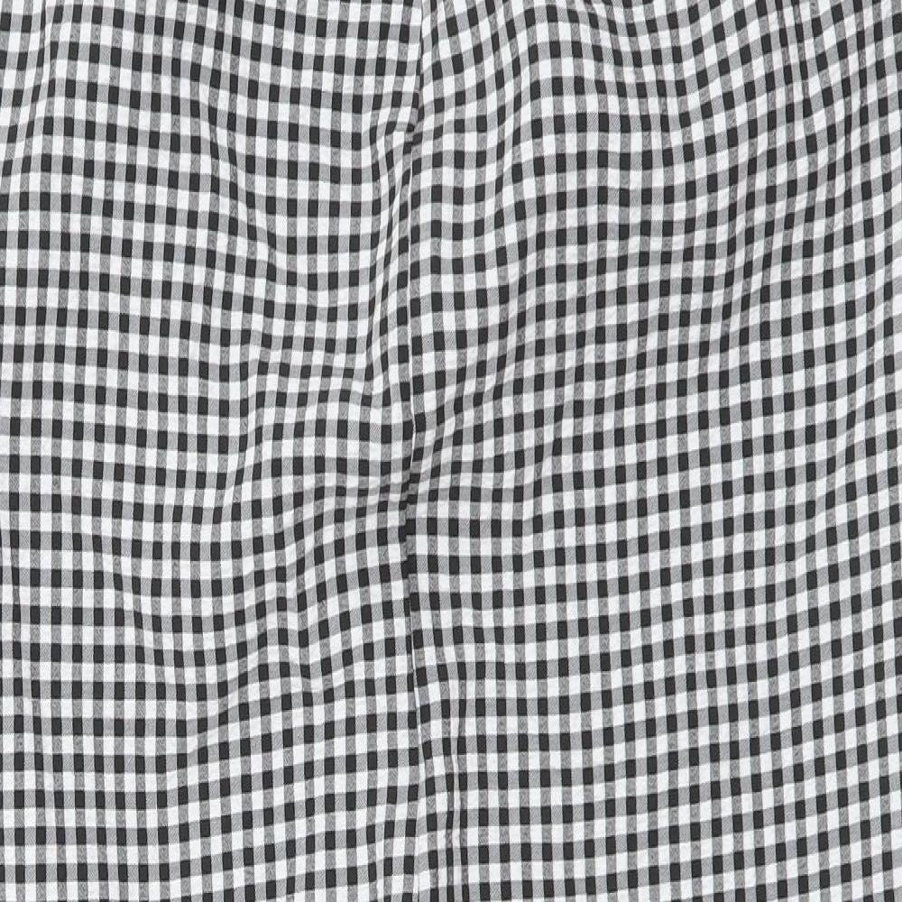 Mango Womens Black Check Polyester Straight & Pencil Skirt Size XS Zip