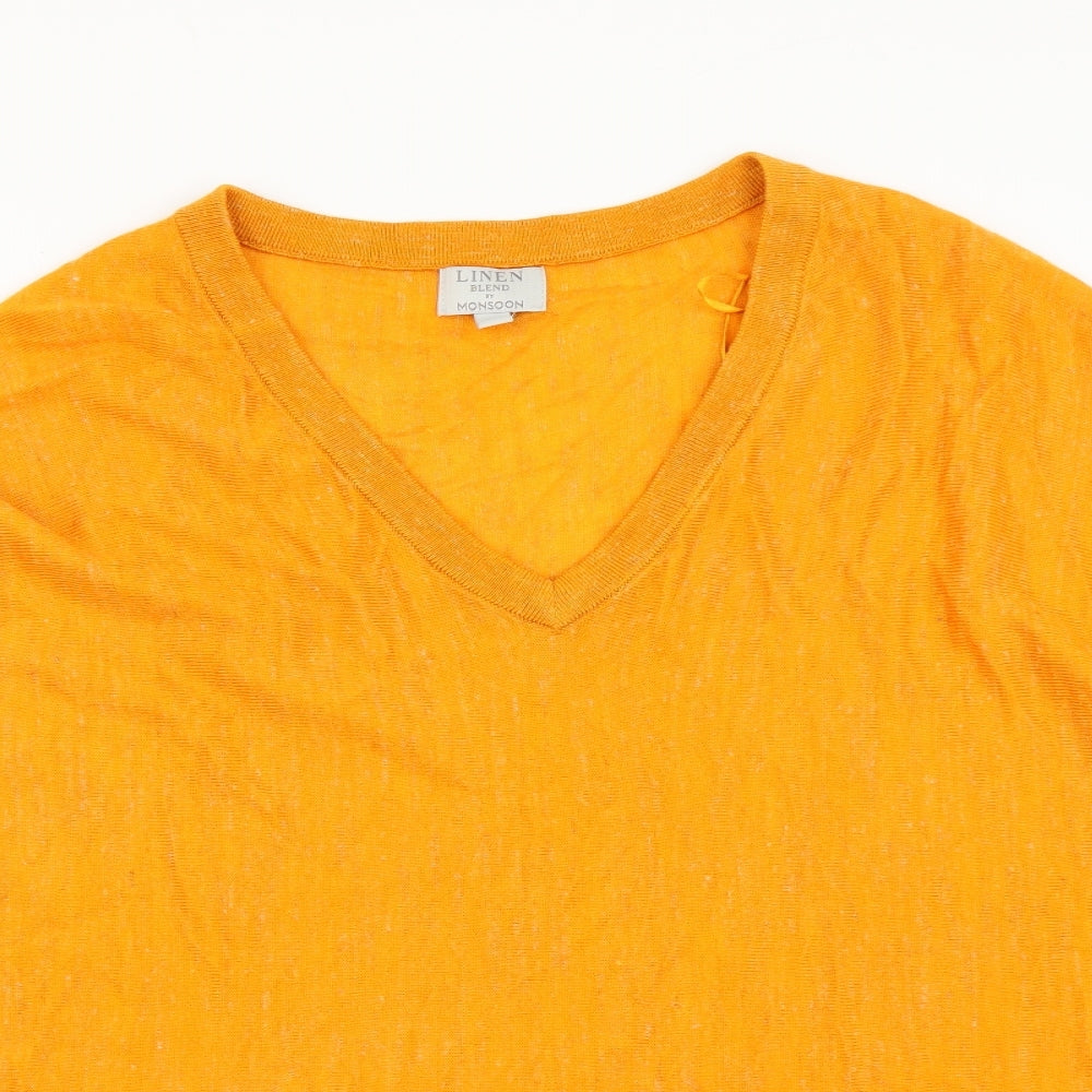 Womens UK Size M Monsoon Orange Basic T-Shirt