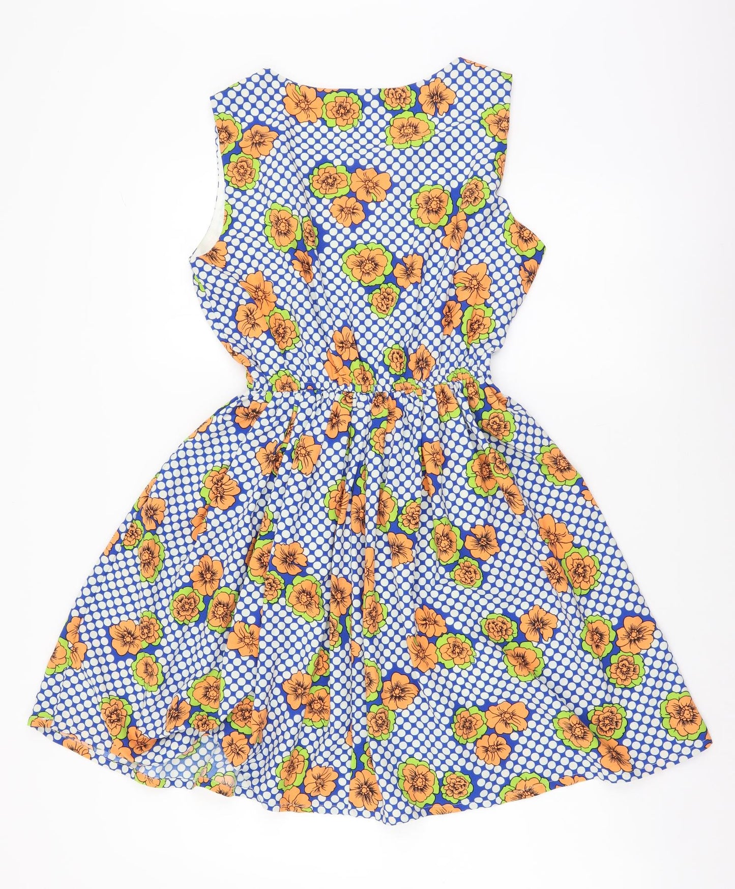 Shikka Womens Multicoloured Floral Polyester Fit & Flare Size M Boat Neck Zip