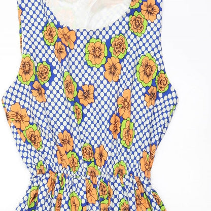 Shikka Womens Multicoloured Floral Polyester Fit & Flare Size M Boat Neck Zip
