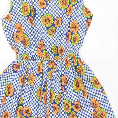 Shikka Womens Multicoloured Floral Polyester Fit & Flare Size M Boat Neck Zip