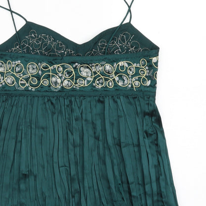 F&F Womens Green Polyester Camisole Blouse Size 10 V-Neck