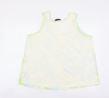 Marks and Spencer Womens Blue Polyester Basic Tank Size 14 Scoop Neck
