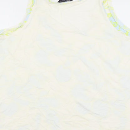 Marks and Spencer Womens Blue Polyester Basic Tank Size 14 Scoop Neck