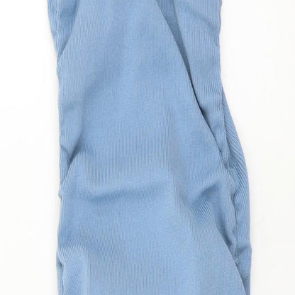 Missguided Womens Blue Polyester Sheath Size 6 Square Neck Pullover