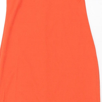 Boohoo Womens Orange Polyester Bodycon Size 10 Off the Shoulder Pullover