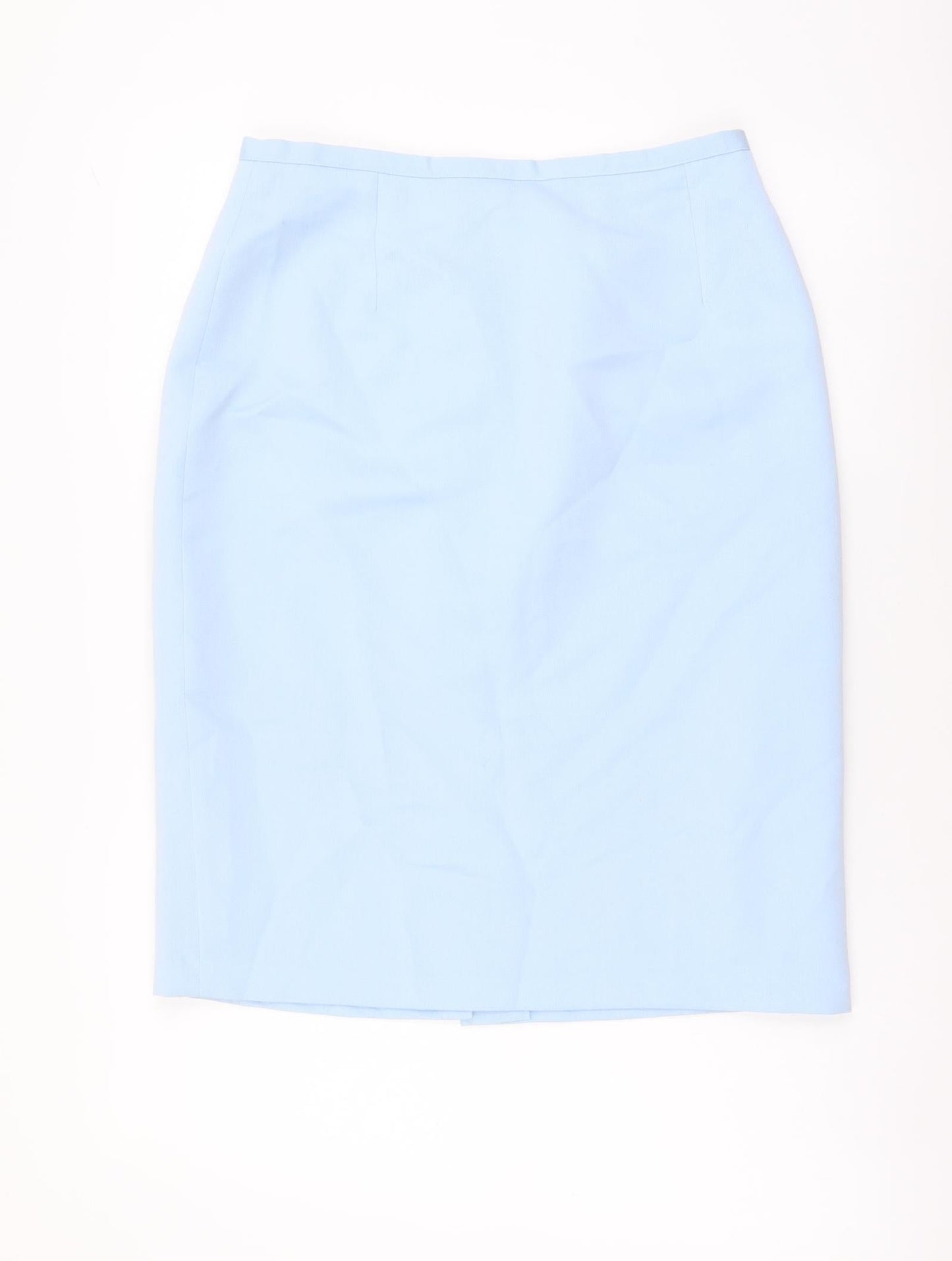 Collezioni Womens Blue Polyester Straight & Pencil Skirt Size 14 Zip