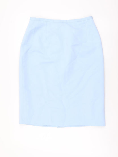 Collezioni Womens Blue Polyester Straight & Pencil Skirt Size 14 Zip