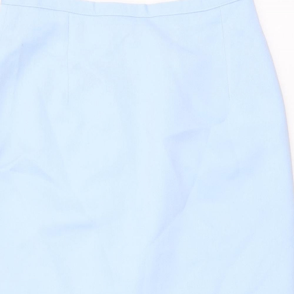 Collezioni Womens Blue Polyester Straight & Pencil Skirt Size 14 Zip